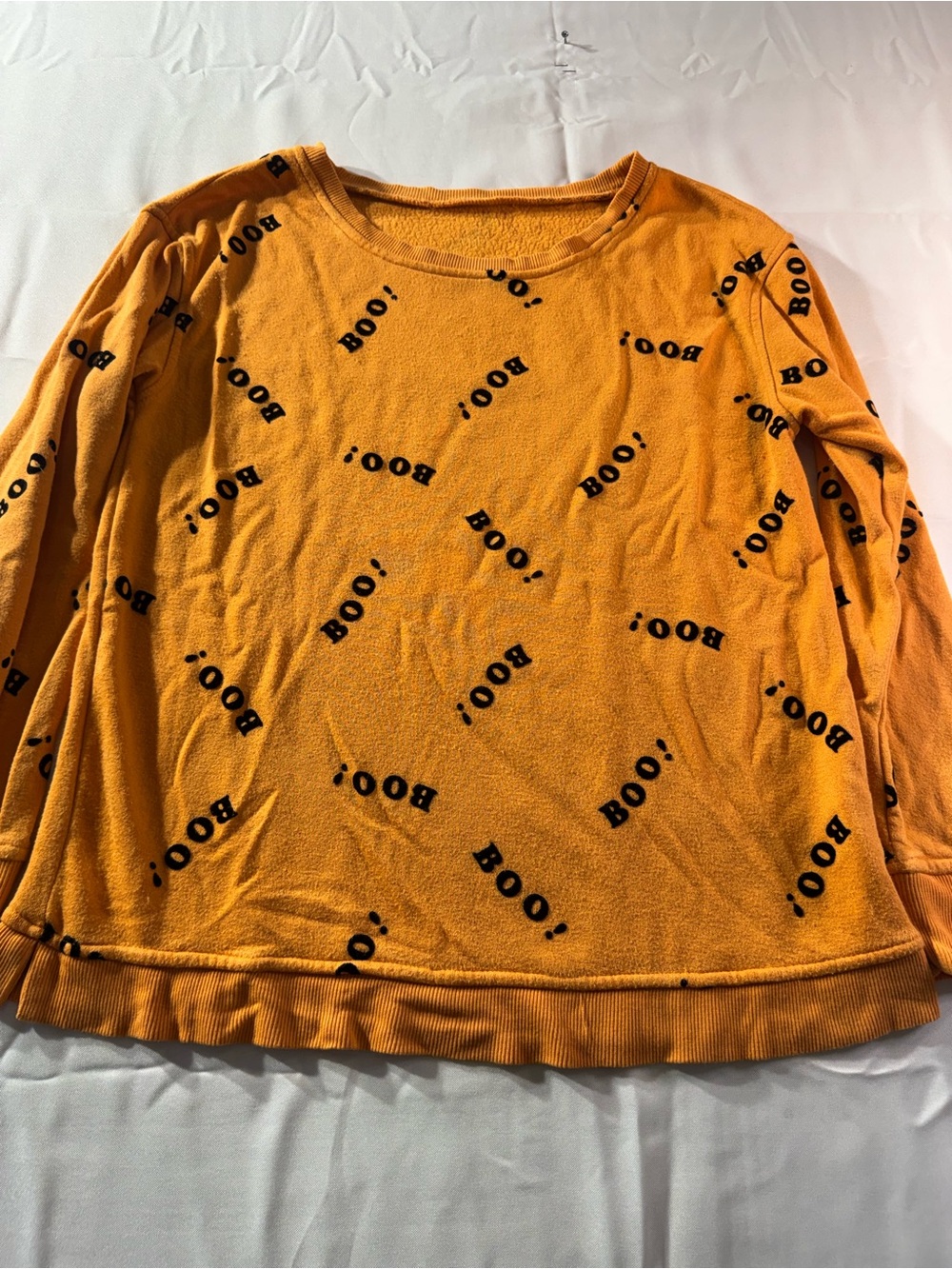 Orange "BOO!" Print Sweatshirt